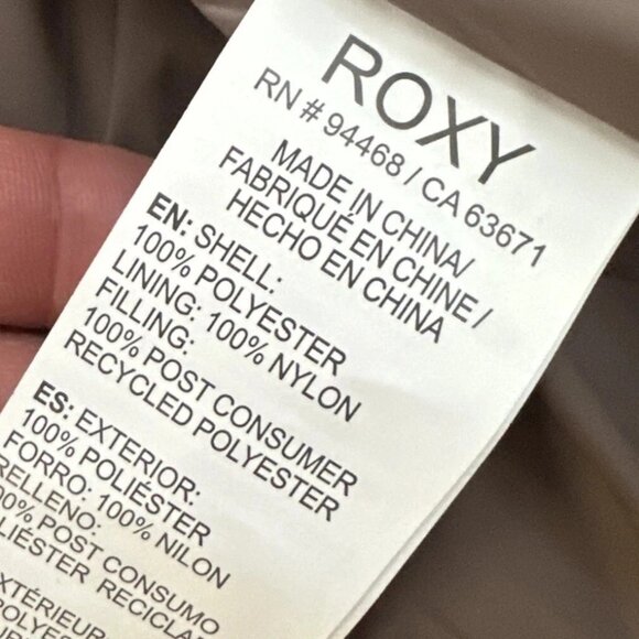 NEW Roxy Puffer Jacket Water Repellent, Hooded, Full Zip - Women's L NWT - Picture 5 of 7